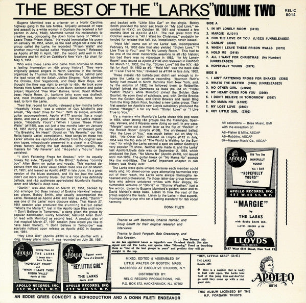 The Larks (3) - When I Leave These Prison Walls - The Best Of The L...