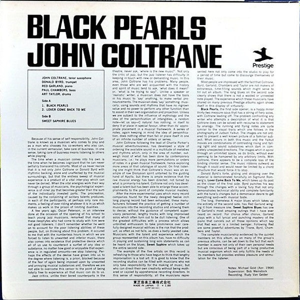 John Coltrane - Black Pearls (LP, Album, RE)