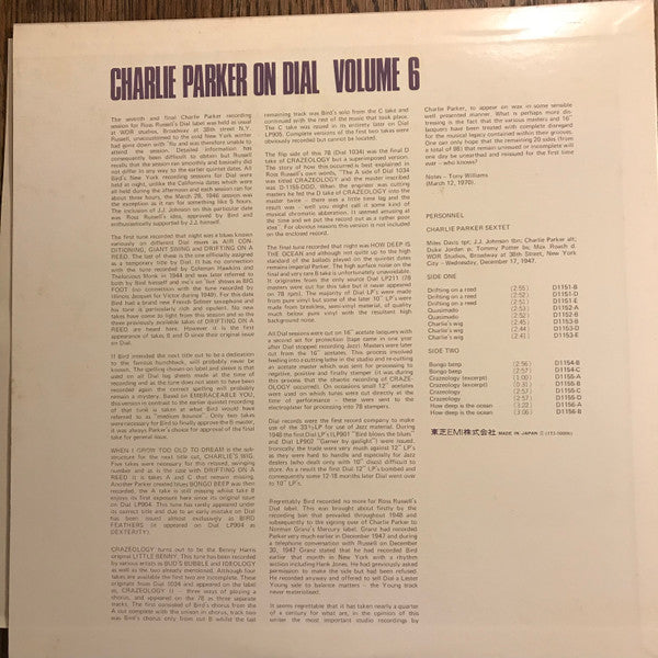 Charlie Parker - Charlie Parker On Dial (Volume 6) = チャーリー・パーカー・オン・...