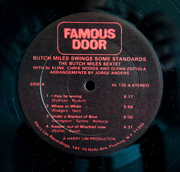 The Butch Miles Sextet - Butch Miles Swings Some Standards (LP, Album)