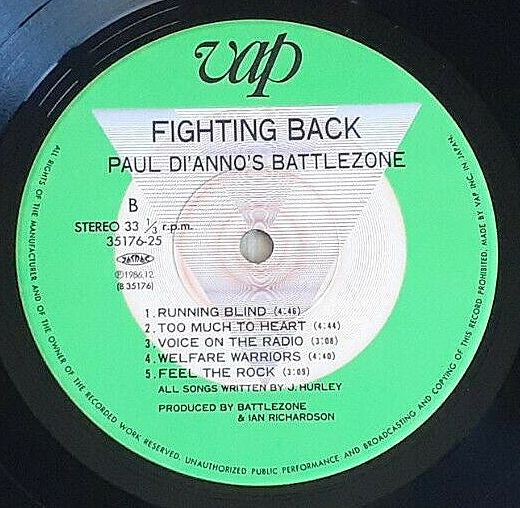 Paul Di'Anno's Battlezone - Fighting Back (LP, Album)