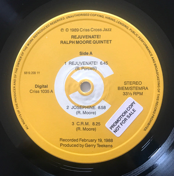 Ralph Moore Quintet - Rejuvenate! (LP, Album)