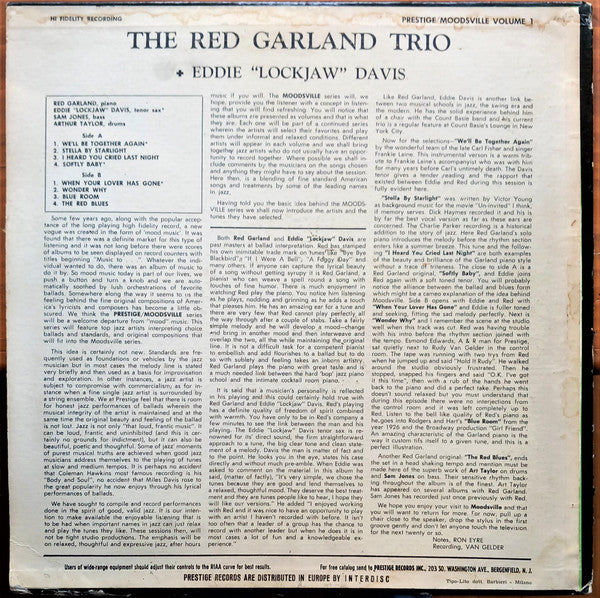 The Red Garland Trio - Moodsville Volume 1(LP, Album)