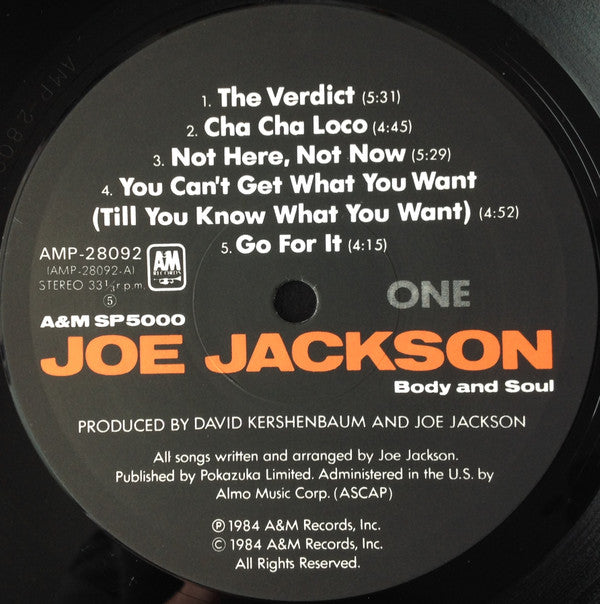 Joe Jackson = ジョー・ジャクソン* - Body And Soul = ボディ・アンド・ソウル (LP, Album)