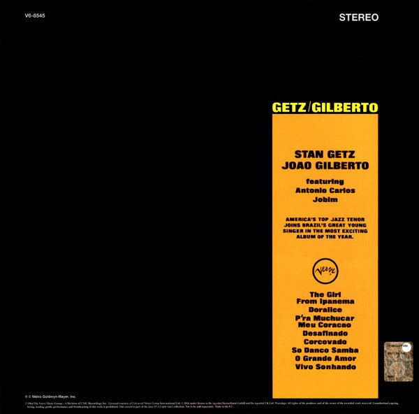 Stan Getz - Getz / Gilberto(LP, Album, RE, 180)