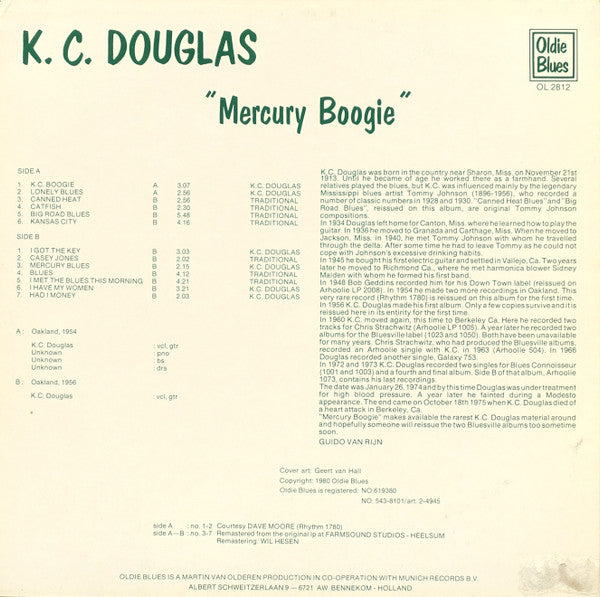 K.C. Douglas - Mercury Boogie (LP, Album, Comp)