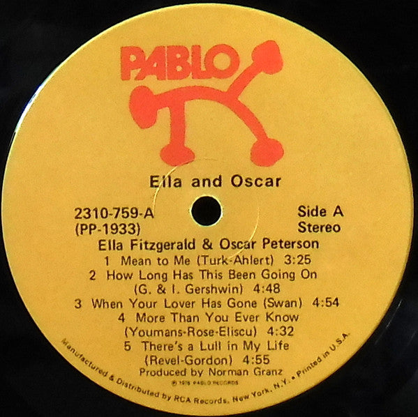 Ella Fitzgerald & Oscar Peterson - Ella And Oscar (LP, Album, Ind)