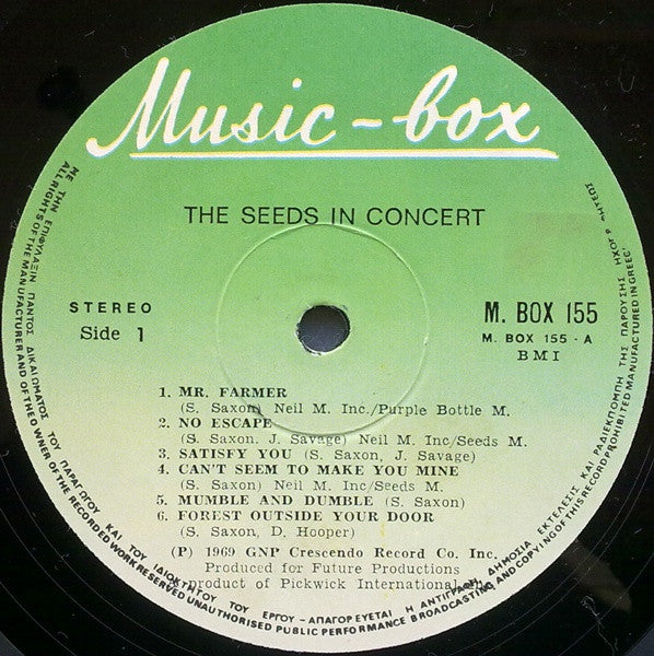 The Seeds - Raw & Alive At Merlin's Music Box (LP, Album, RE)