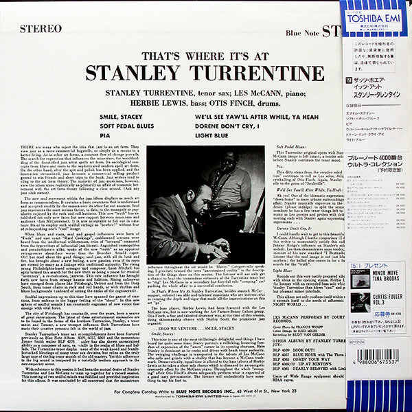 Stanley Turrentine - That's Where It's At (LP, Album, Ltd, RE)