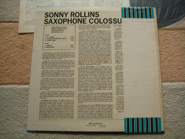 Sonny Rollins - Saxophone Colossus (LP, Album, RE)