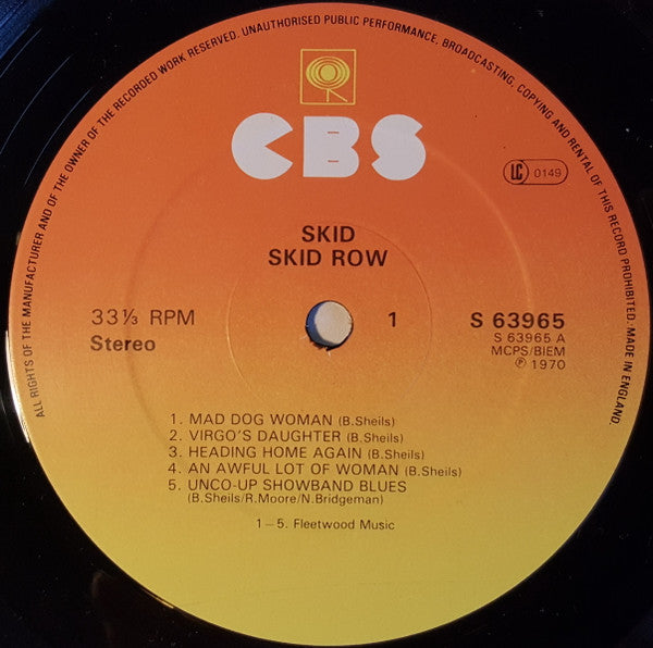 Skid Row (2) - Skid Row (LP, Album, M/Print, RE)