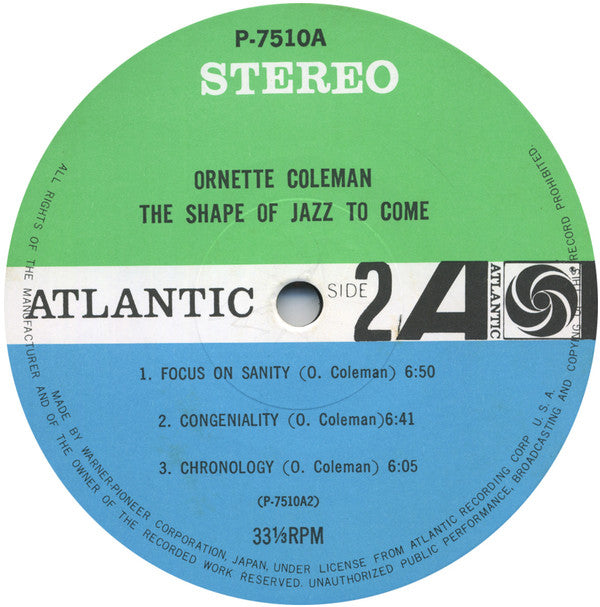 Ornette Coleman - The Shape Of Jazz To Come (LP, Album, RE)