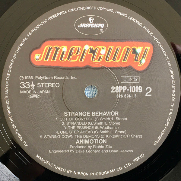 Animotion - Strange Behavior (LP, Album, Promo)