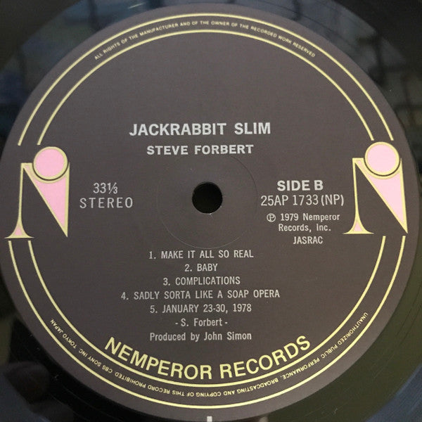 Steve Forbert - Jackrabbit Slim (LP, w/ )