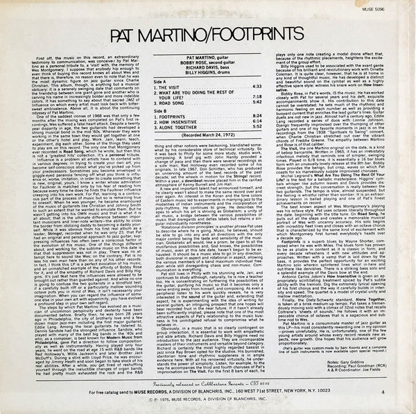 Pat Martino - Footprints (LP, Album, RE)