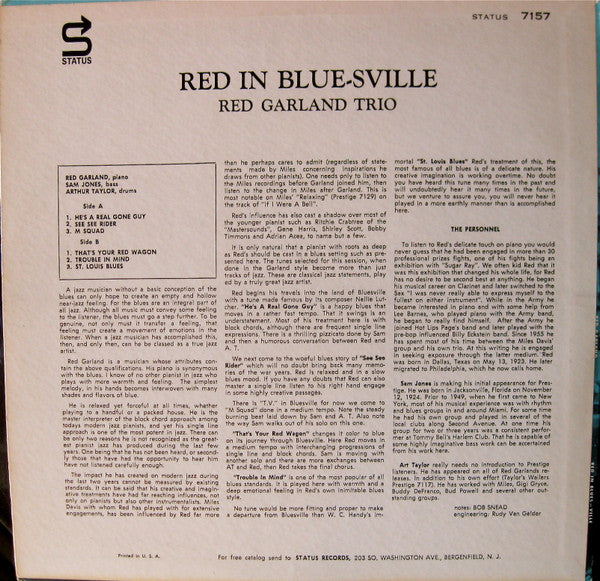 Red Garland - Red In Bluesville (LP, Album, RP)