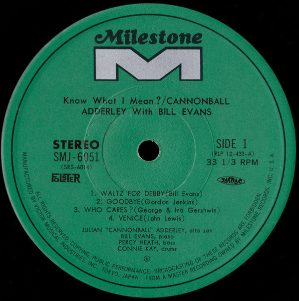 Cannonball Adderley - Know What I Mean?(LP, Album, RE)