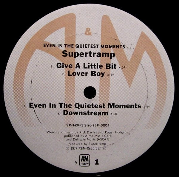 Supertramp - Even In The Quietest Moments... (LP, Album, y -)