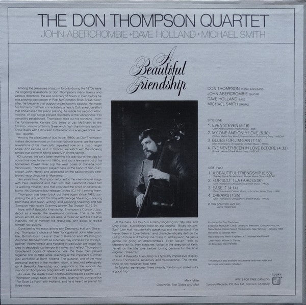 The Don Thompson Quartet - A Beautiful Friendship (LP, Album)