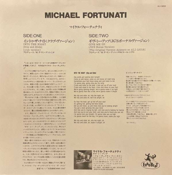 Michael Fortunati - Into The Night / Give Me Up (12"")