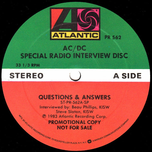 AC/DC - Special Radio Interview Disc (LP, Promo, Transcription)