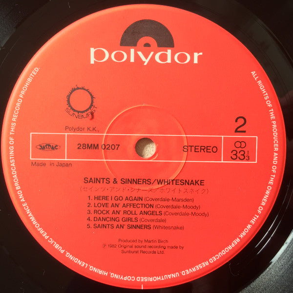 Whitesnake - Saints & Sinners (LP, Album)