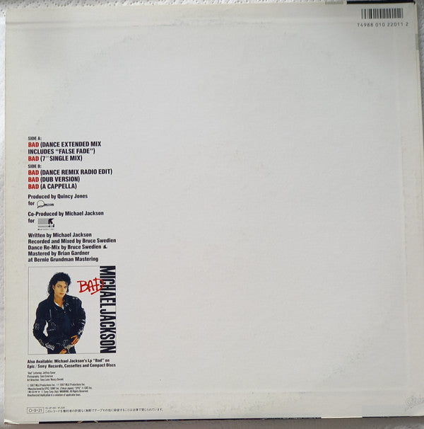 Michael Jackson - Bad (12"", Maxi)