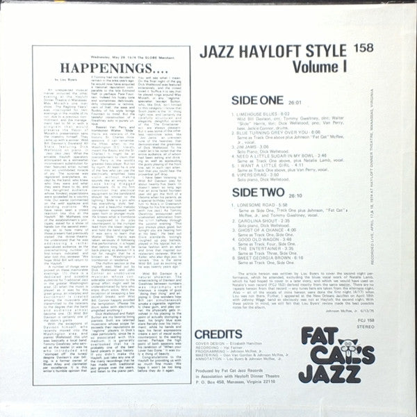Wild Bill Davison - Jazz Hayloft Style, Volume One(LP)