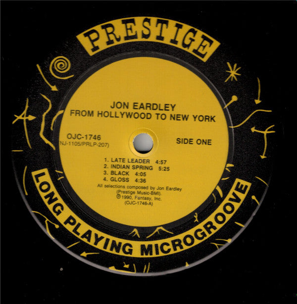 Jon Eardley - From Hollywood To New York (LP, Comp, Ltd, RM)