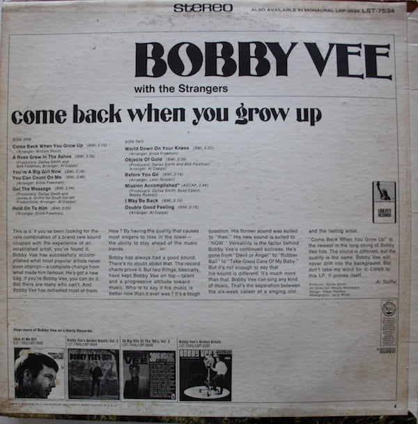 Bobby Vee - Come Back When You Grow Up(LP, Album)