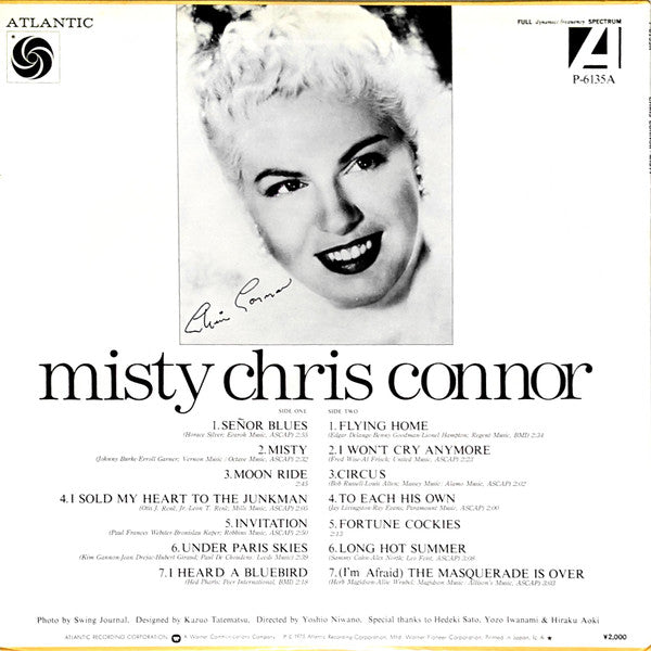 Chris Connor - Misty (LP, Album, RE)