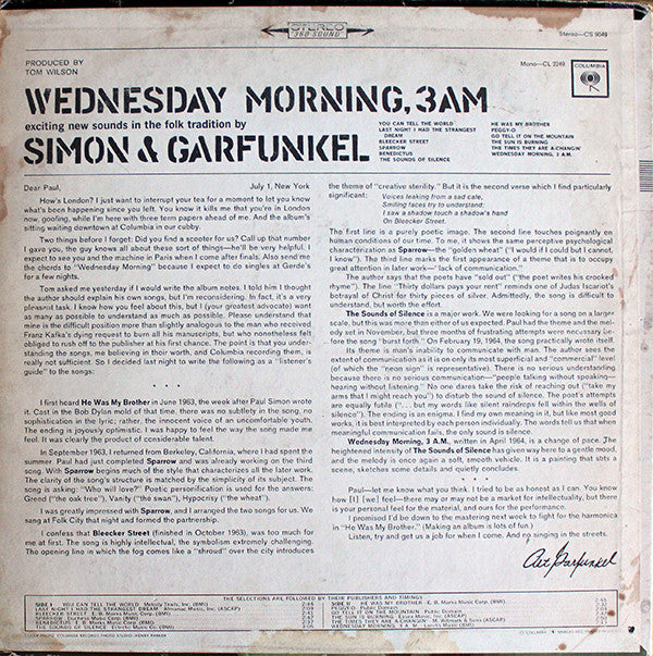 Simon & Garfunkel - Wednesday Morning, 3 A.M. (LP, Album, RE, Pit)