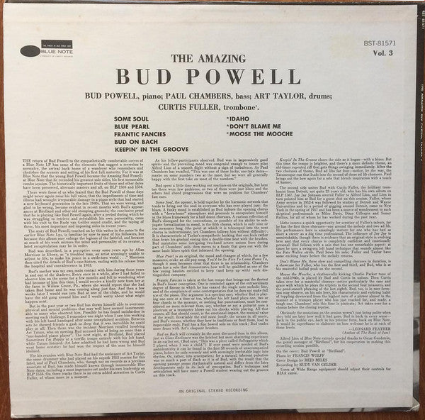 Bud Powell - The Amazing Bud Powell, Vol. 3 - Bud! (LP, RE)