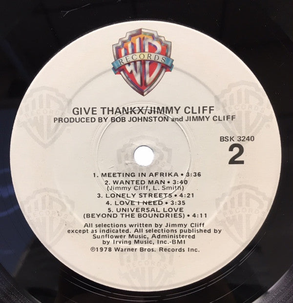 Jimmy Cliff - Give Thankx (LP, Album, RE, Win)