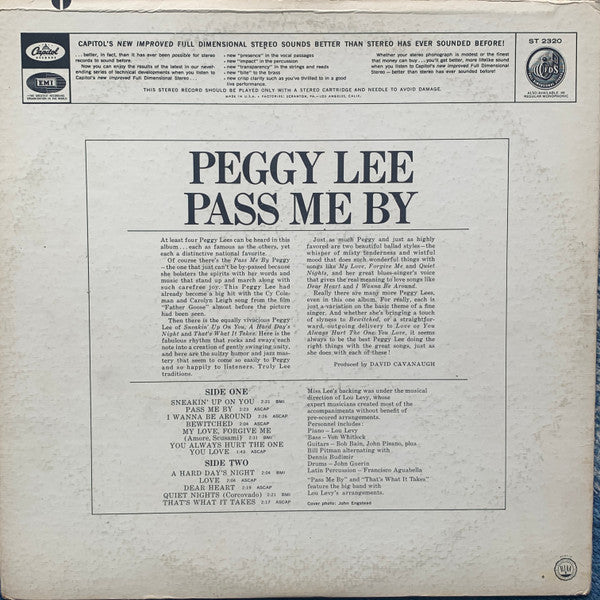 Peggy Lee - Pass Me By (LP, Album, Los)