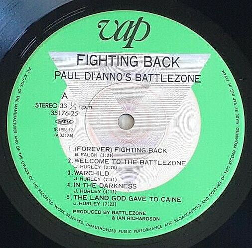 Paul Di'Anno's Battlezone - Fighting Back (LP, Album)