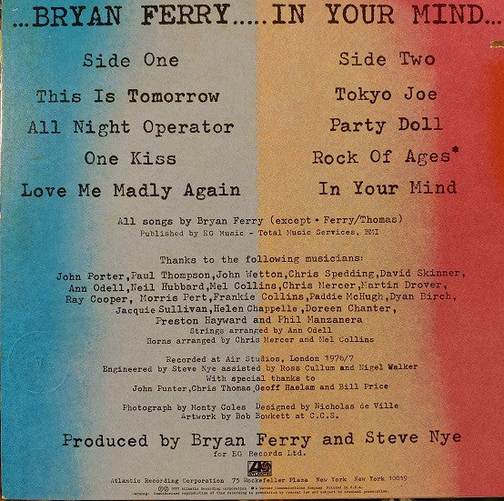 Bryan Ferry - In Your Mind (LP, Album, Spe)