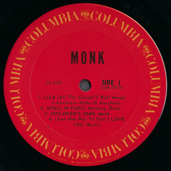 Thelonious Monk - Monk. (LP, Album, RE)