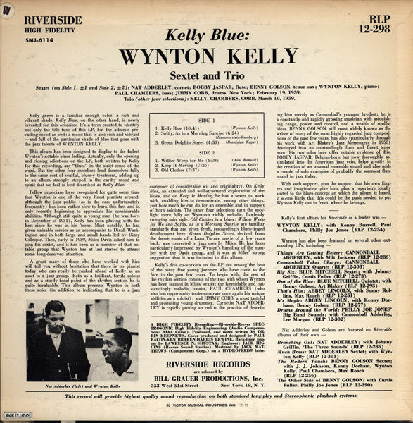 Wynton Kelly - Kelly Blue (LP, Album, RE, Wit)