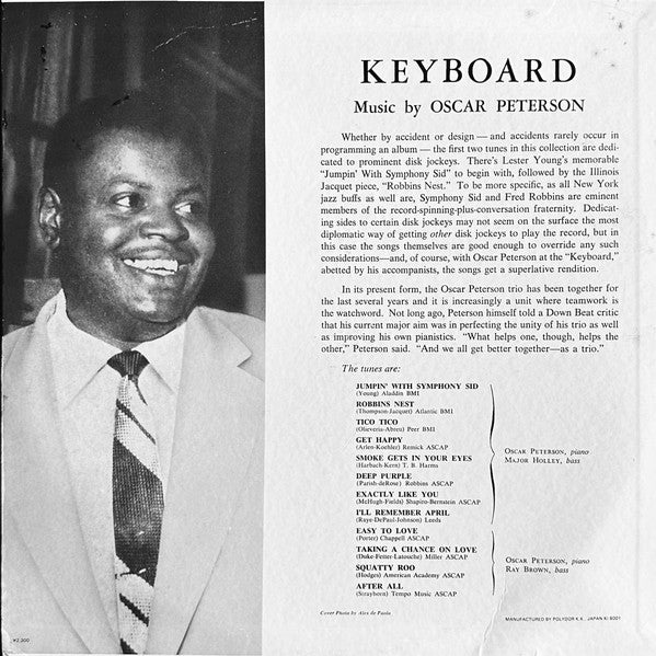 Oscar Peterson - Keyboard (LP, Album, Mono, RE)