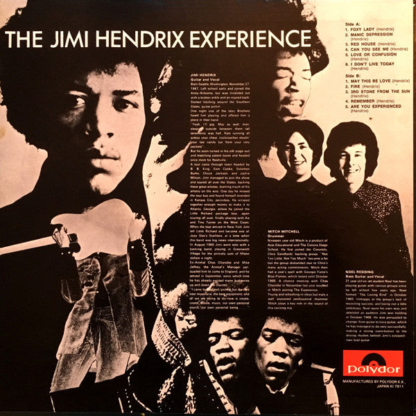 The Jimi Hendrix Experience - Are You Experienced(LP, Album, Mono, RE)