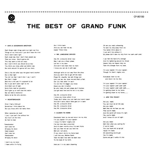 Grand Funk* - The Best Of Grand Funk (LP, Comp)