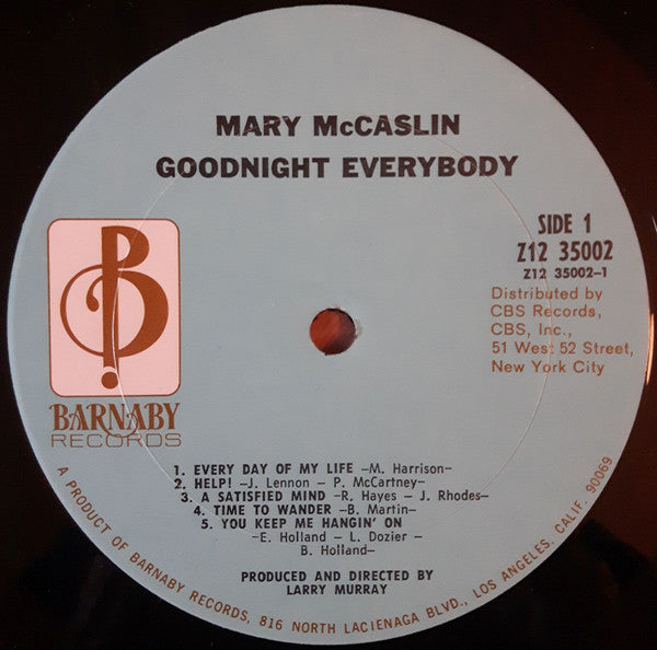 Mary McCaslin - Goodnight Everybody (LP, Album)