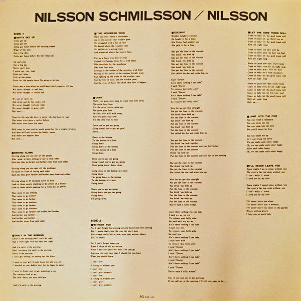 Nilsson* - Nilsson Schmilsson (LP, Album, RE)