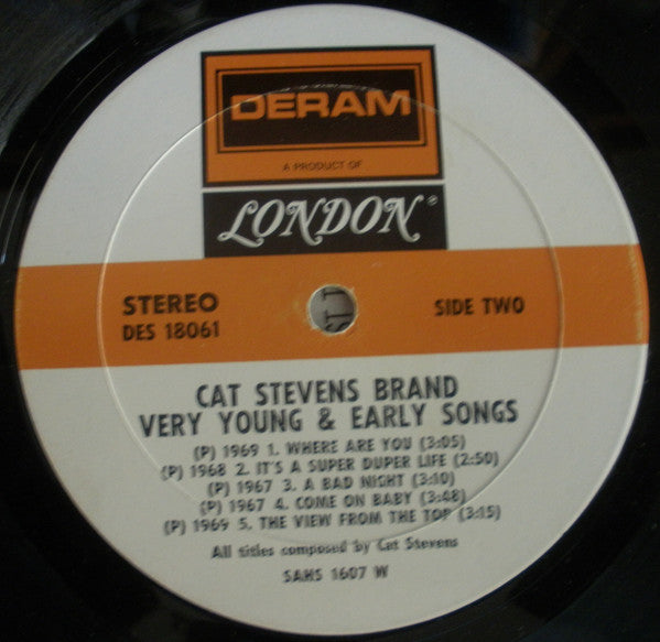 Cat Stevens - Very Young And Early Songs (LP, Comp, W -)