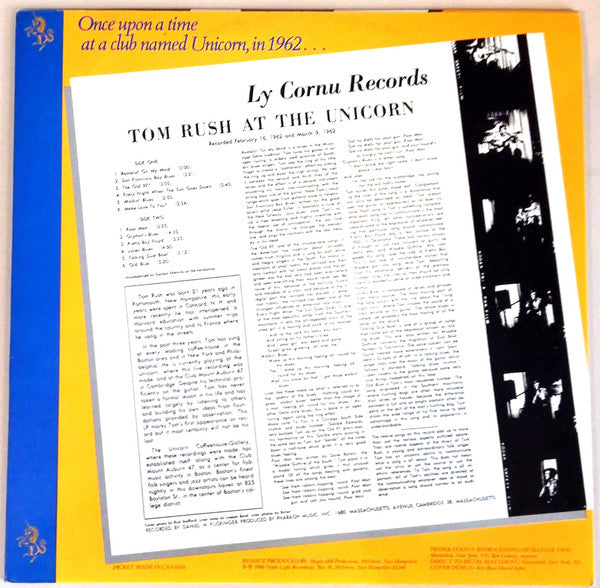 Tom Rush - Tom Rush At The Unicorn (LP, Album, Mono, RE)