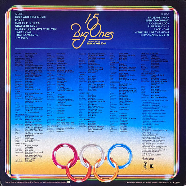 The Beach Boys = ビーチ・ボーイズ* - 15 Big Ones = 偉大なる15年 (LP, Album, Gat)