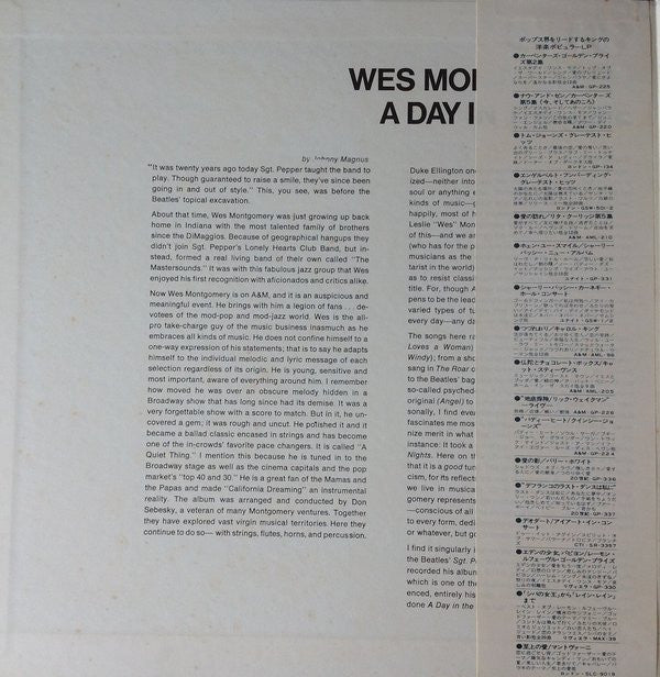 Wes Montgomery - A Day In The Life (LP, Album, RP)