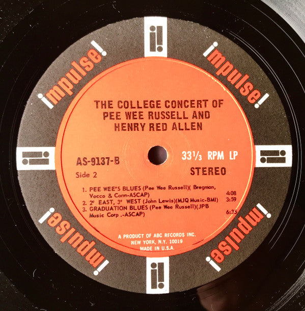 Pee Wee Russell - The College Concert Of Pee Wee Russell And Henry ...