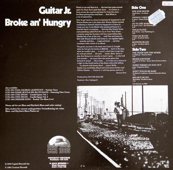 Guitar Jr. - Broke An' Hungry (LP, Album, RE)